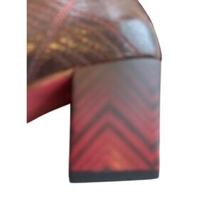 Maciljha Shoes Women's Leather Size 37 Handmade Shoes Pink Zigzag Hems